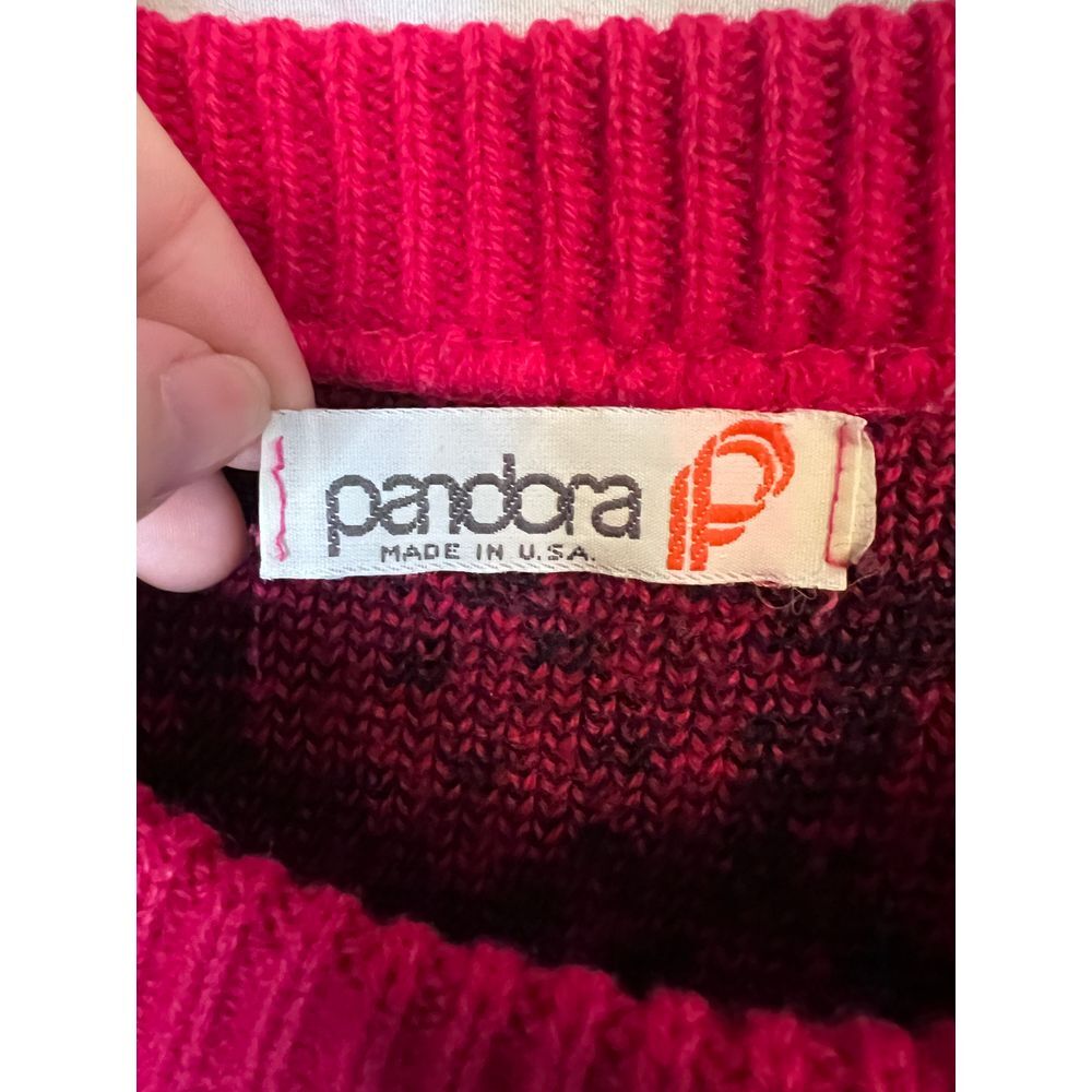 Pandora vintage 80s 90s pink black Cosby geometric sweater Size‎ XL oversize - Picture 2 of 4